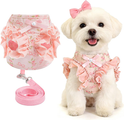 Cute Bow No-Pull Harness & Leash Set for Small Dogs & Cats