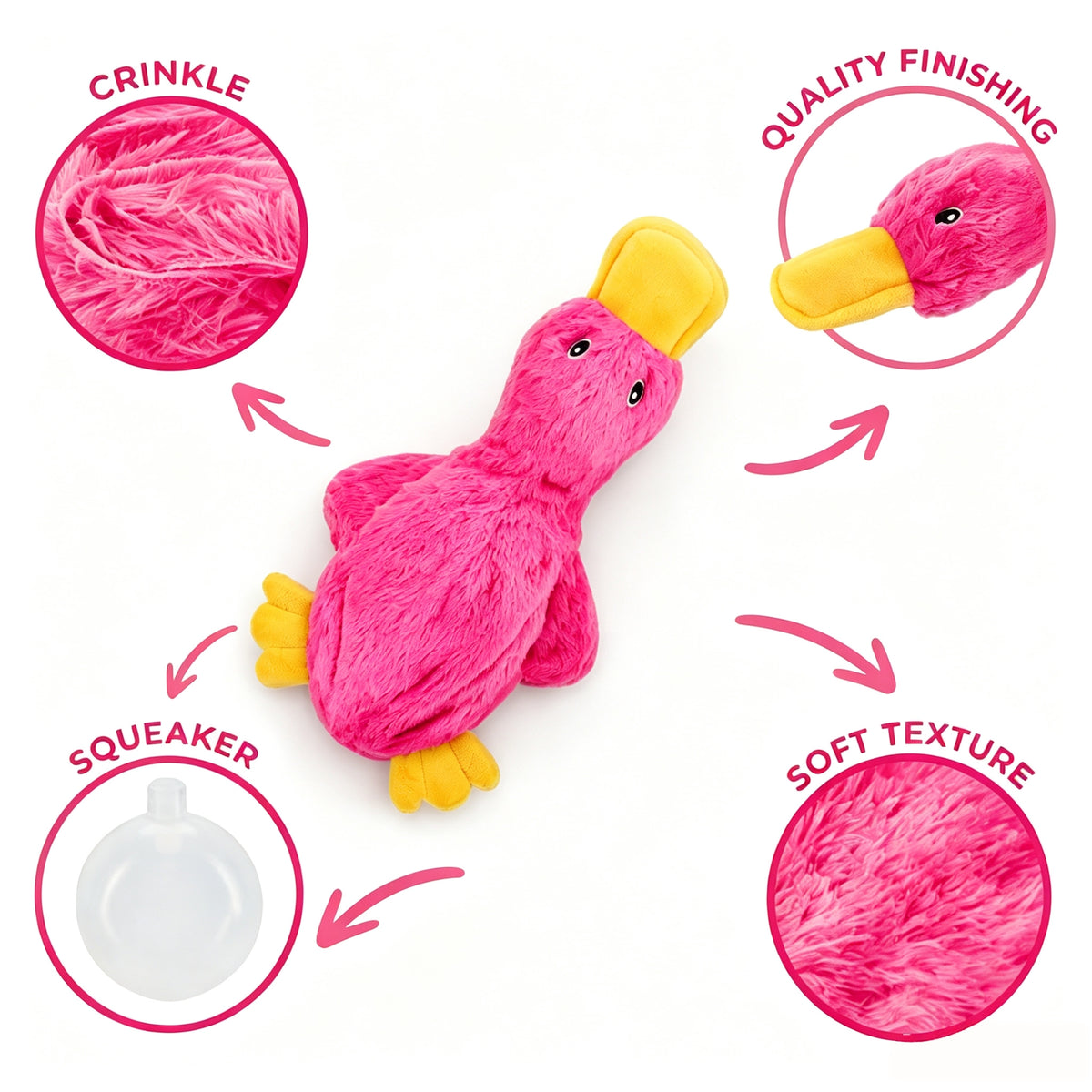 Stuffing-Free Squeaky Duck Dog Toy